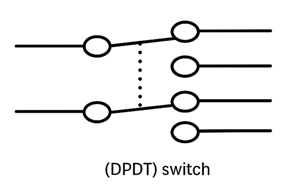Circuit Symbol of a Double Pole Double Throw (DPDT) Switch