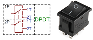 Double Pole Double Throw (DPDT) Switch