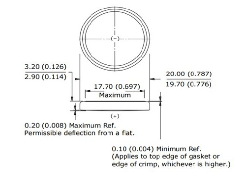 CR2032 Package Dimensions